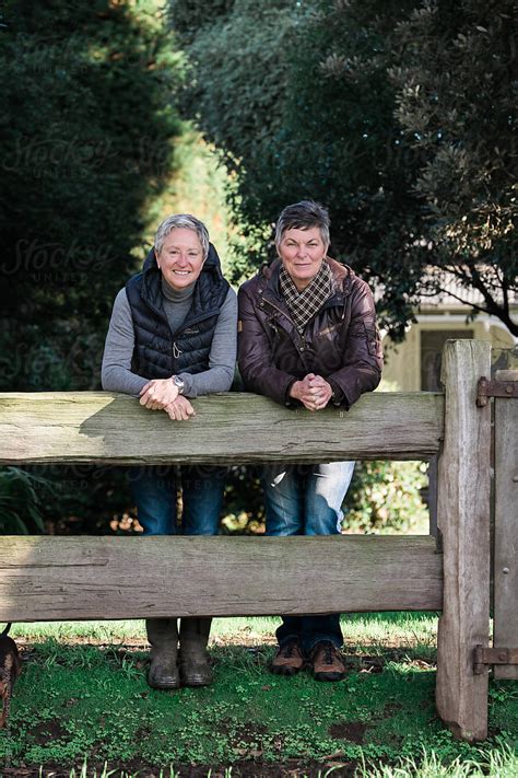 mature lesbian couple on homestead by stocksy contributor rowena