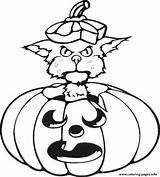 Halloween Coloring Cat Pumpkin Pages Printable Line Drawings Cats Drawing Color Nyan Clipart Pumpkins Print Coloriage Source Kentucky Wildcats Playing sketch template