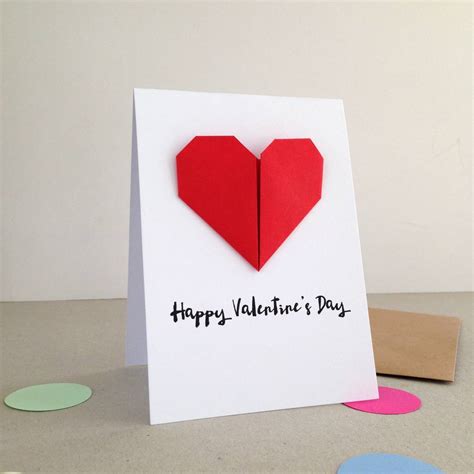 personalised origami heart valentines day card  louise mclaren
