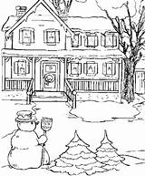Coloring Snow House Pages Printable State Getcolorings Color sketch template