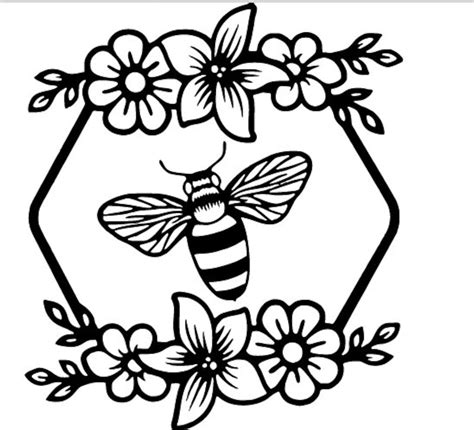 bee  flower bee floral svg cricut silhouette vinyl cut etsy