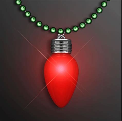 blinking christmas bulb necklaces