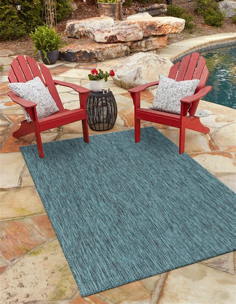 teal    outdoor solid rug rugsca