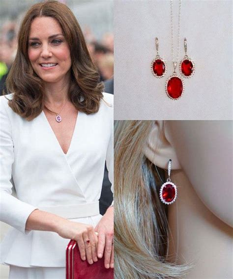 Handmade Kate Middleton Celebrity Inspired Oval Ruby Red And Etsy
