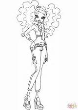 Coloring Aisha Layla Pages Safari Winx Club Categories sketch template
