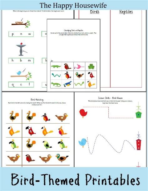 bird themed printable worksheets geared     happy