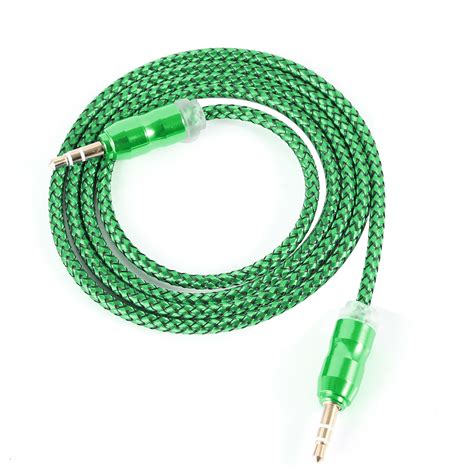 premium braided mm stereo audio cable car aux auxiliary cord male  male ebay