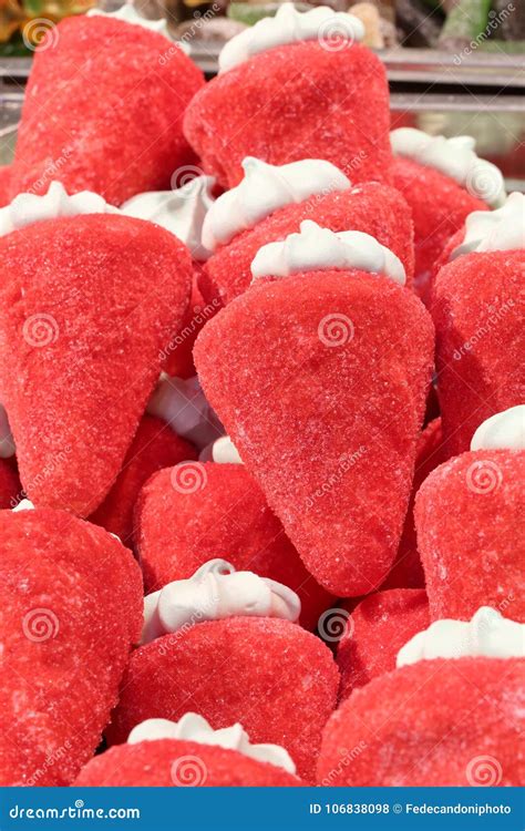 sugary strawberry flavored sweets  cream stock photo image  fruit california