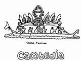 Cambodia Coloring Flag Pages Template sketch template