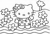 Coloring Kitty Hello Pages Toddlers sketch template