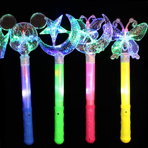 Led Large Colorful Glow Stars And Moon Sticks Glitter