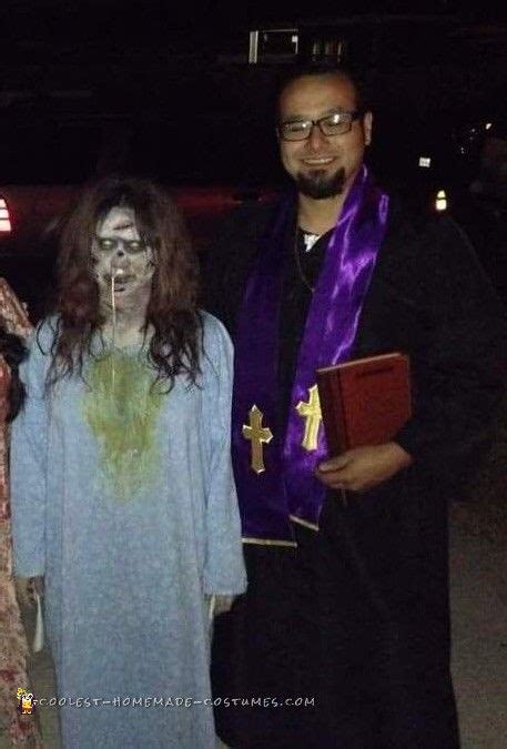 Linda Blair Exorcist And Priest Couple Costume Scary