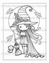 Coloring Pages Molly Harrison Witch Broom sketch template