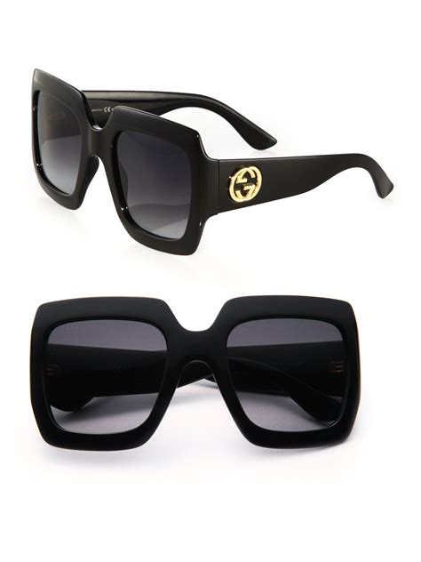lyst gucci 54mm oversized square sunglasses in black