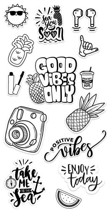tumblr aesthetic cute printable stickers black  white bmp city