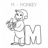 Coloring Alphabet Pages Letter Playinglearning Learning Worksheets Colouring Monkey Through Easy Playing sketch template