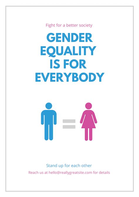 créez une belle affiche sur l égalité des sexes canva