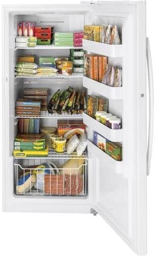 Ge Fuf14smrww 28 Inch Freestanding Upright Freezer With 14 1 Cu Ft