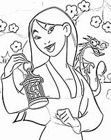 Mulan Coloriage Coloriages Coloringhome Kleurplaten Princesses Lilo Stitch Cartoon Comments sketch template