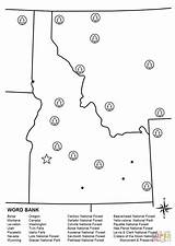 Idaho Coloring Worksheet Map Pages Printable Sawtooth Mountans Color Version Click Designlooter Categories sketch template