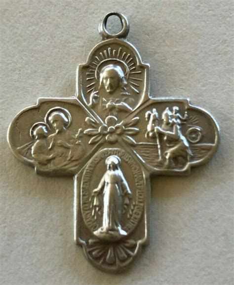 vintage catholic religious holy medal sterling hmh scapular 4
