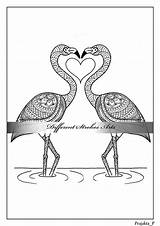 Coloring Pages Adult Flamingo Valentines Printable Colouring Valentine Flamingos Sold Etsy sketch template