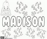 Madison Name Coloring Unisex Pages Names Girl Oncoloring sketch template