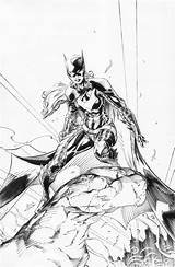 Brett Batgirl Inks Commission Family Batwoman sketch template