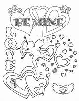 Coloring Valentines Pages Printables Printable Valentine Kids Party Only Valnetines Mine Vday sketch template