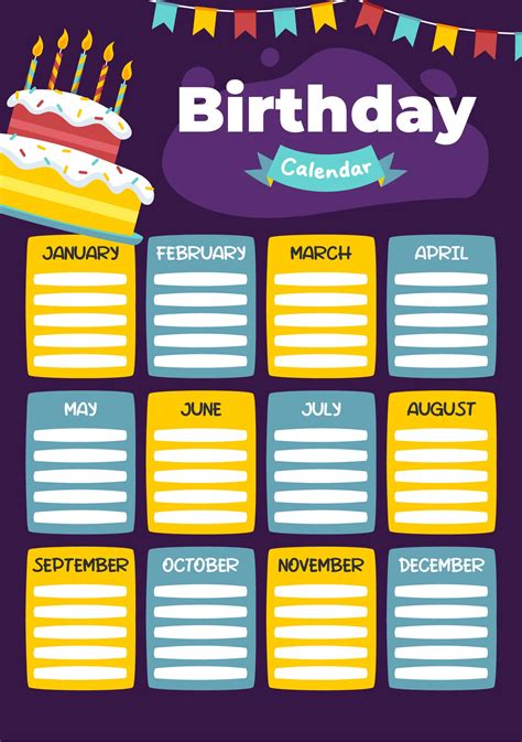 classroom birthday calendar printable     printablee