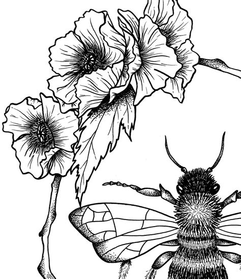 bee  floral frame art print etsy