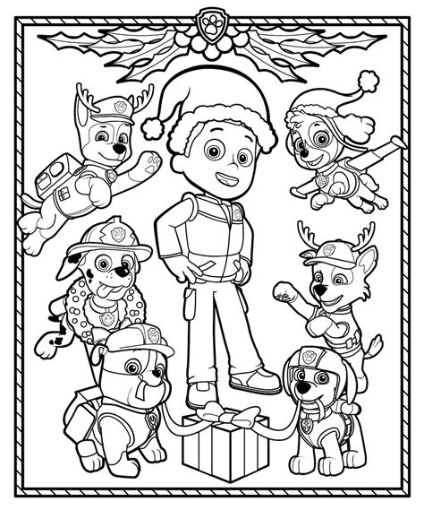 christmas coloring pages paw patrol christmas paw patrol coloring