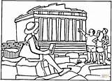 Partenon Parthenon Atenas Colorir Partenone Panthenon Desenhos sketch template