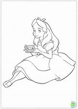 Alice Wonderland Coloring Pages Disney Burton Tim Dinokids Drawings Getcolorings Colouring Book Color Kids Close sketch template