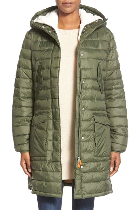 save  duck quilted coat  removable faux shearling liner nordstrom