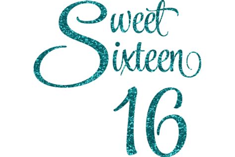 sweet sixteen  glittery svg  png graphic   digital designs