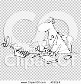 Busy Calculator Accountant Desk Coloring Illustration Cartoon Line Using His Rf Royalty Clipart Toonaday sketch template