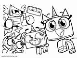 Unikitty Coloring Pages Lego Characters Printable Movie Friends Color Kids Print Network Cartoon Adults Book sketch template