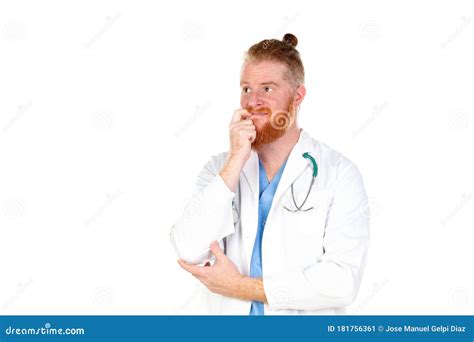 Pensive Redhead Doctor Stock Image Image Of Stethoscope 181756361