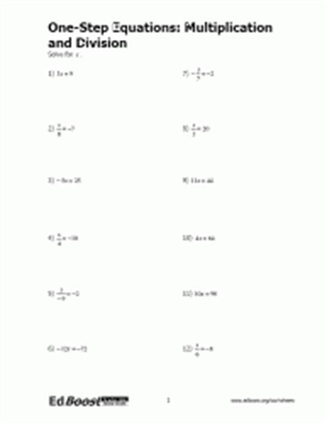 step equations multiplication  division edboost
