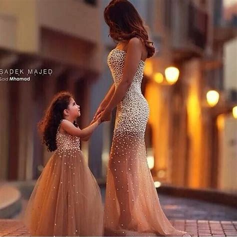 so cute mummy and daughter evening dress mother