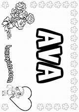 Ava Coloring Color Pages Name Print Names Hellokids Girls Online sketch template