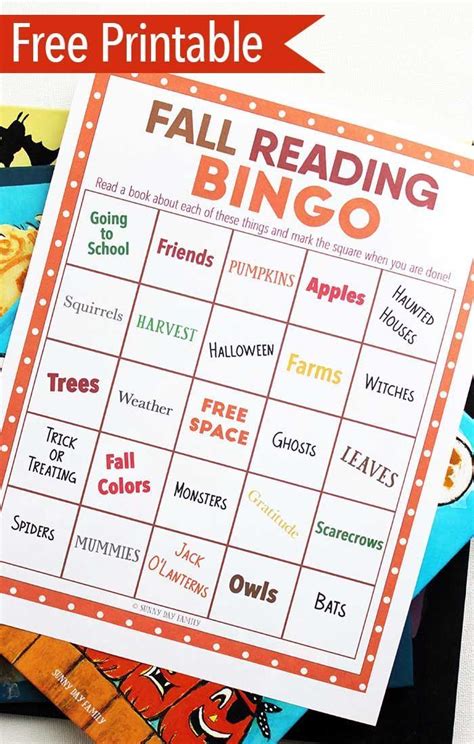 make reading fun with fall book bingo free printable autumn