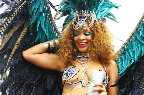 rihanna leaves little to imagination at barbados carnival see the pics