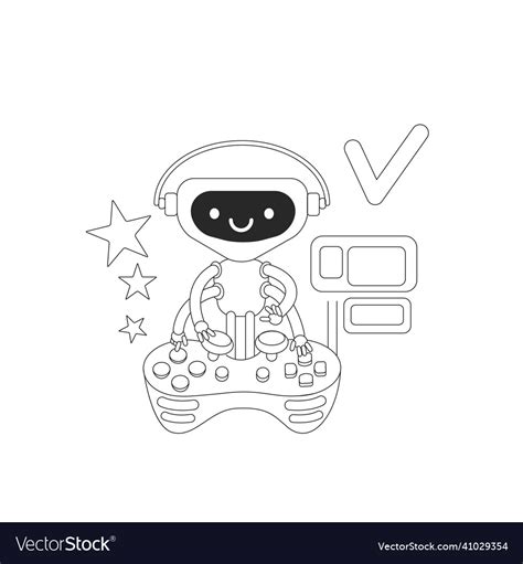video game bot thin  concept cute robot vector image
