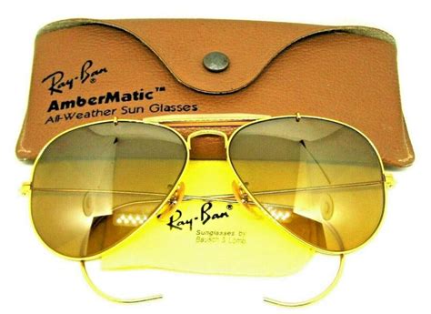 ray ban usa vintage  nos bl aviator ambermatic full mirror photo sunglasses