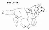 Wolf Running Lineart Deviantart Drawing Coloring Pages Line Group Wallpaper sketch template