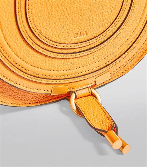 chloé orange small leather marcie saddle bag harrods uk