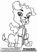 Monster High Coloring Frankie Pages Steins Pet Colouring Kids sketch template