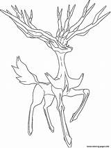 Pokemon Coloring Xerneas Pages Legendary Generation Printable sketch template